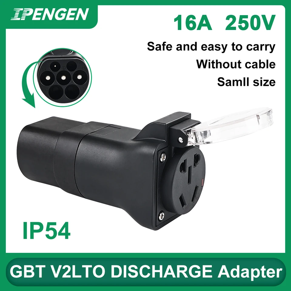 IPengen Electric Car Side Disquarge Zátka EV GBT 16A Charger Adapter s vonkajšou elektrárňou EU potrebujete auto podpora V2L
