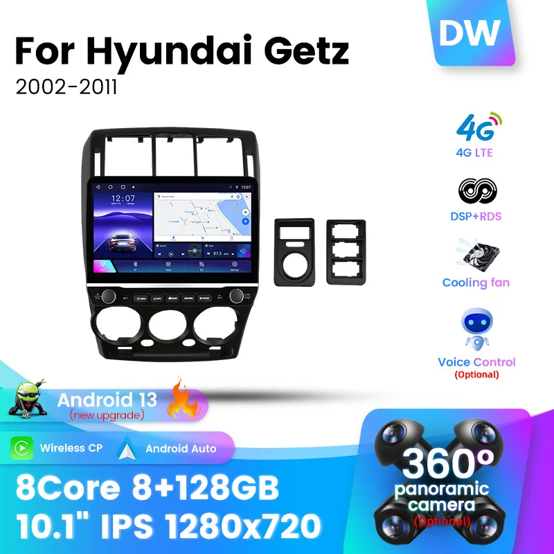 IPS 10.1 '' Intelligent System Android Auto Stereo CarPlay pre Hyundai Getz 2002-2011 Automobilové rádio Multimedia video prehrávač GPS 2DIN