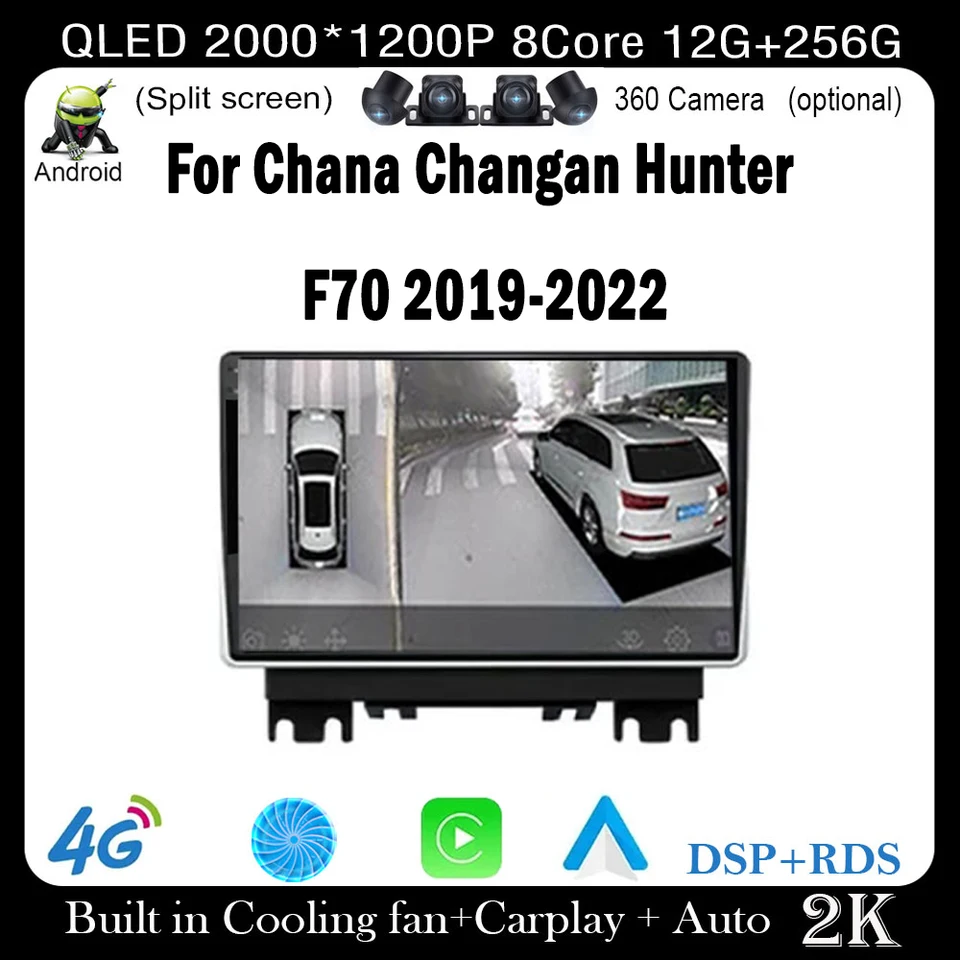 IPS QLED Android 14 pre Chana Changan Hunter F70 2019-2022 CAR RADIO VIDEO VIDEO MOLTIMEDIA CARPLAY Navigation GPS Stereo Screen Screen