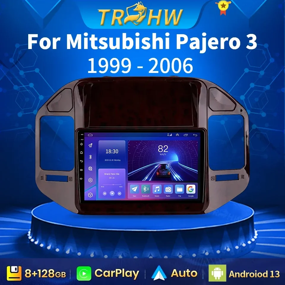 IPS/QLED pre Mitsubishi Pajero 3 V70 V60 1999 - 2006 Car Android 14 Radio Multimedia Player Navigation Stereo GPS Auto Head Unit