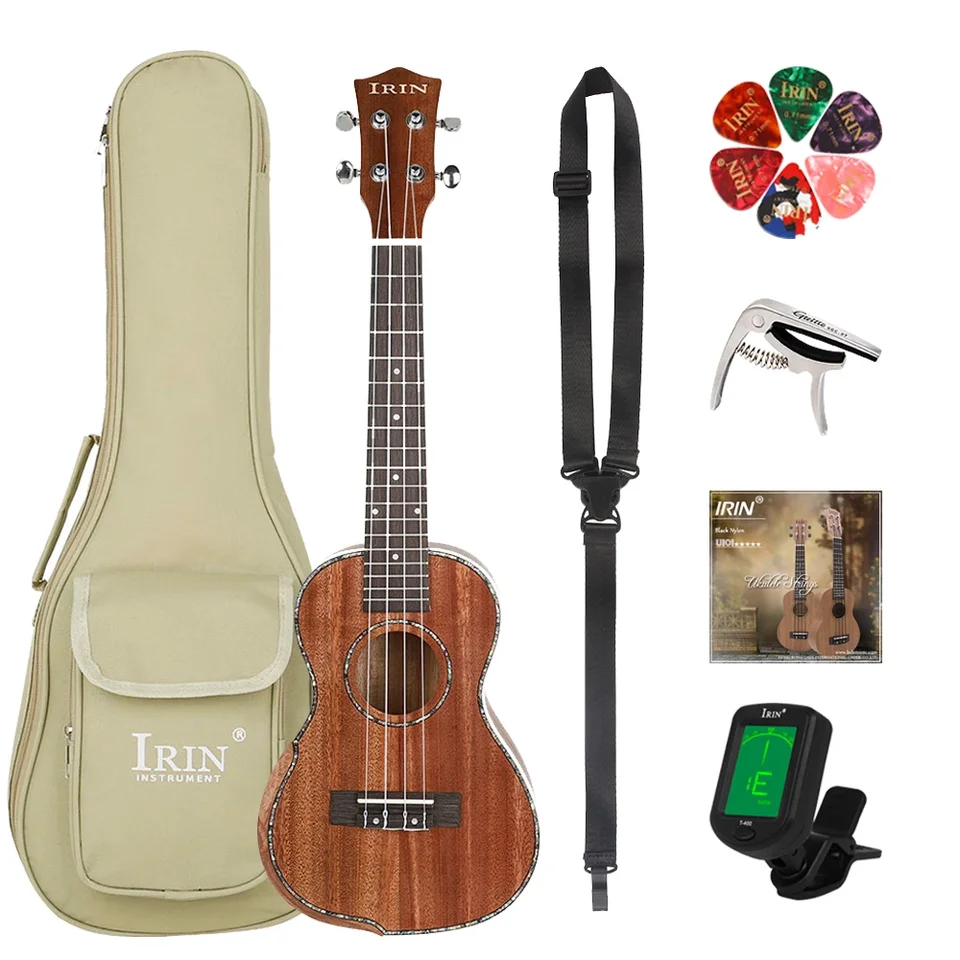 Irin 23 palcov 4 struny ukulele havajská gitara mahagón guitarra ukulele s taškami Strings Tuner Guitar Actle And