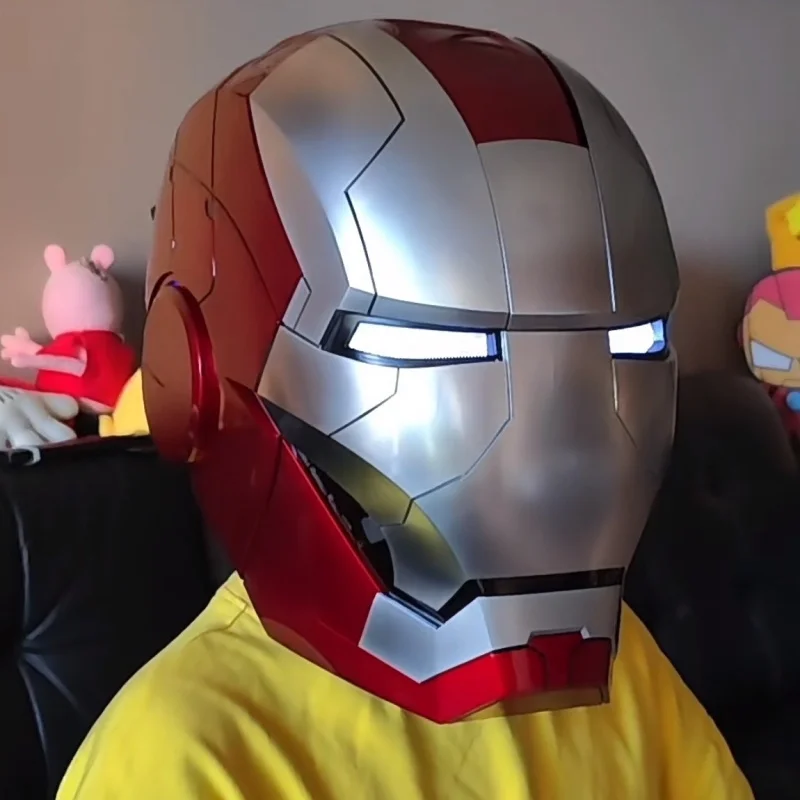 Iron Man 1: 1 prilba MK5 MK50 Avengers War Machine Cosplay Electric Open Anglický hlasový hlasový diaľkový ovládací hračky vianočné darčeky
