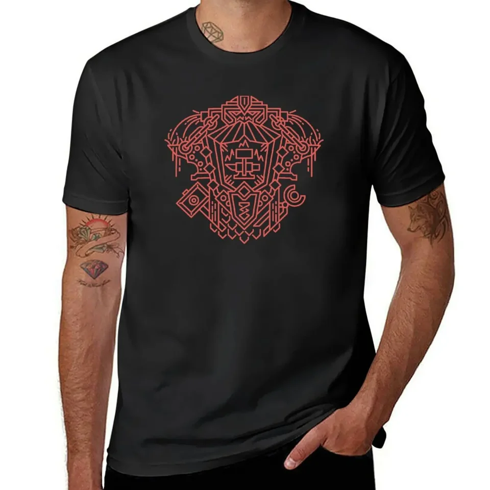 Iron of the Dark-Allied Race Crest Tričko s nadmerným grafickým tričkom anime topy plus veľkosti bavlnené tričká muži