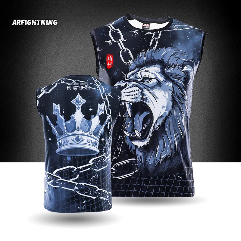 Iron Shackle MMA Polyester Rýchle sušenie S-2xl Fighting Thai Boxing Training a Jujitsu zmiešané bojové umenia leva bez rukávov bez rukávov