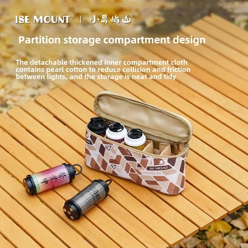 ISE Mount Outdoor Prenosné 38 svetlá 38 Preskúmajte kempingové lampa Storage Bag s odnímateľnými vrstvami kempingové zóny vrecká vrecka
