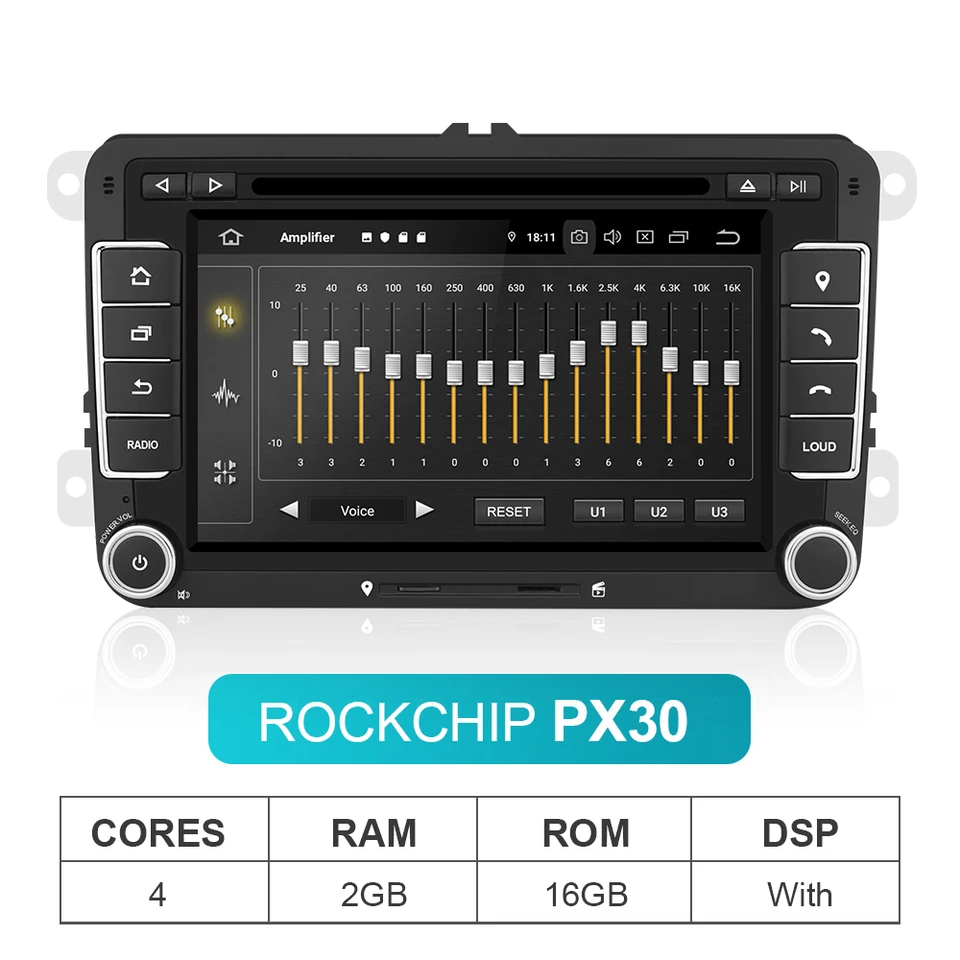 Isudar 2 Din Android 10 Rádio pre VW/Golf/Tiguan/Skoda/Fabia/Rapid/Seat/Leon Canbus Car Multimedia Player Automotivo GPS DVD DSP DSP DSP