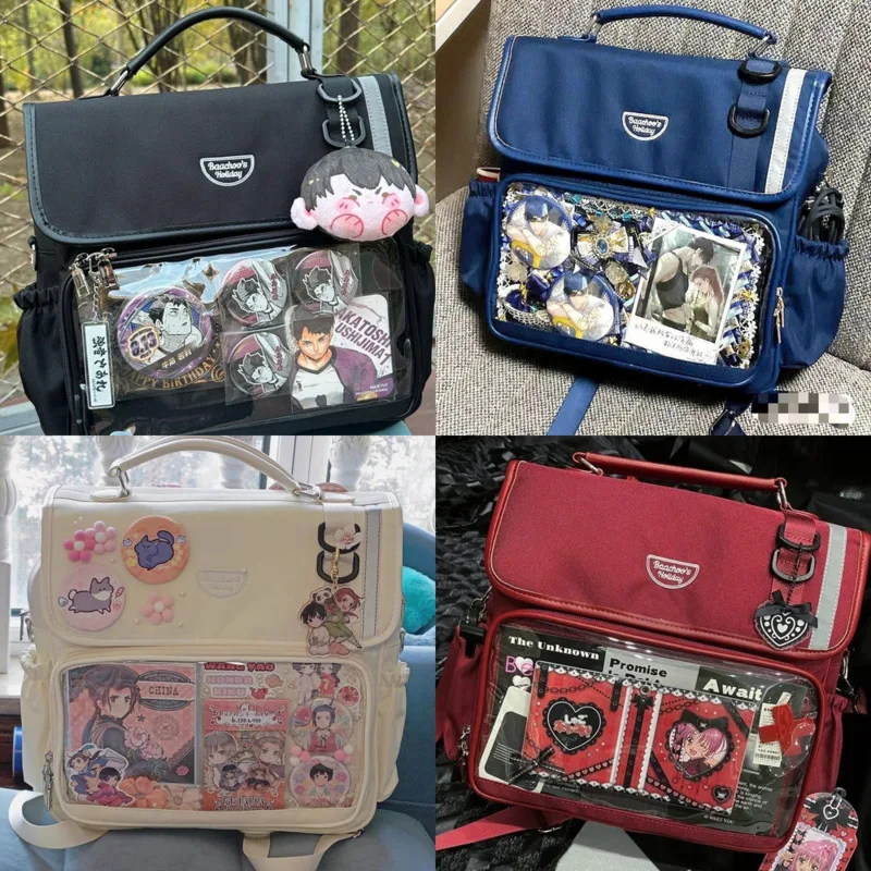 ITA BAG FASION PREPPY STYLE Japonský batoh ležérny ľahký Vysoko kvalitný priehľadný vreckový koketový estetický školský vak