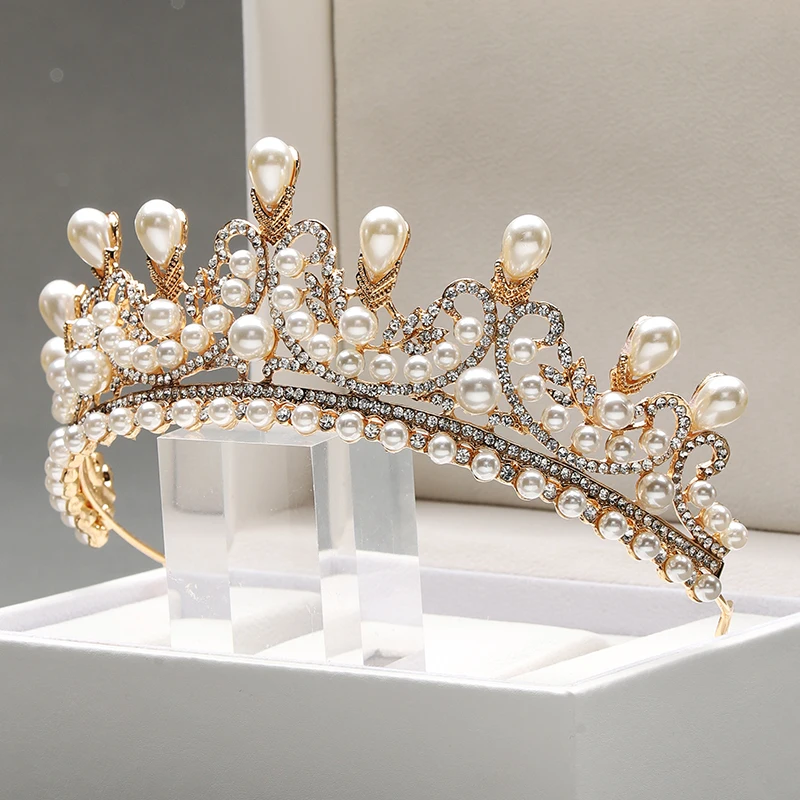Itacazzo Svadobná pokrývka hlavy dáma módna svadobná princezná imitácia perla klasické čelenky luxusná narodeninová koruna