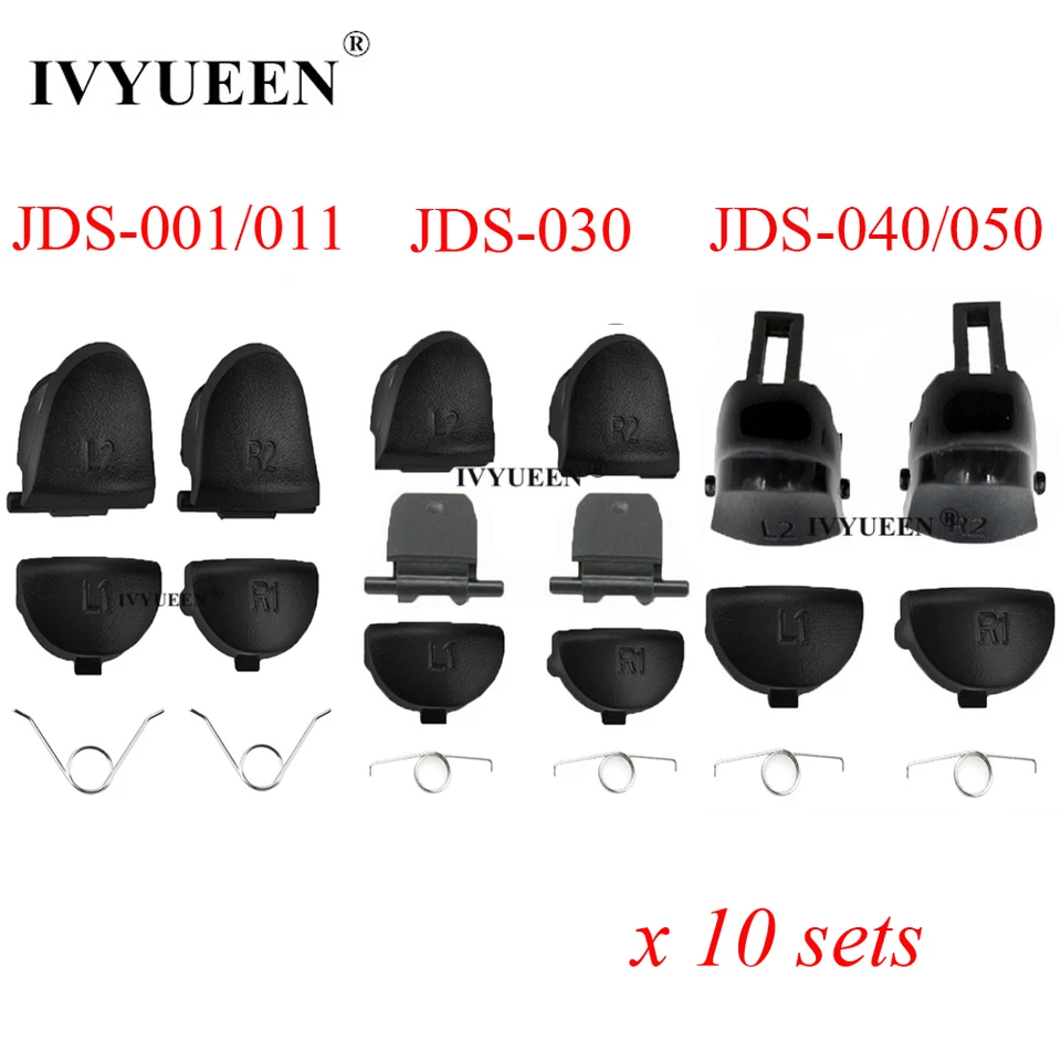 Ivyueen 10 sety L1 R1+ L2 R2 Trigger Button pre Sony PlayStation 4 PS4 Pro Slim Controller Výmena dielov pre DualShock 4 DS4