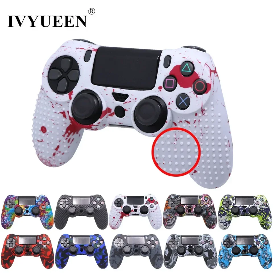 Ivyueen anti sklz silikónové ochranné kožné puzdro pre dualshock 4 PS4 DS4 Pro Slim Coverler Cover Analógové kryty palca