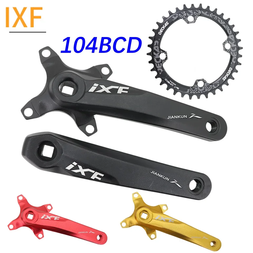 IXF MTB Crankset Square Bike Crank 104BCD Deckas Raining 170 mm 175 Hollowtech 30T 32 34 36 38 Mountain Bike 1x 2x 3x 3 Speed