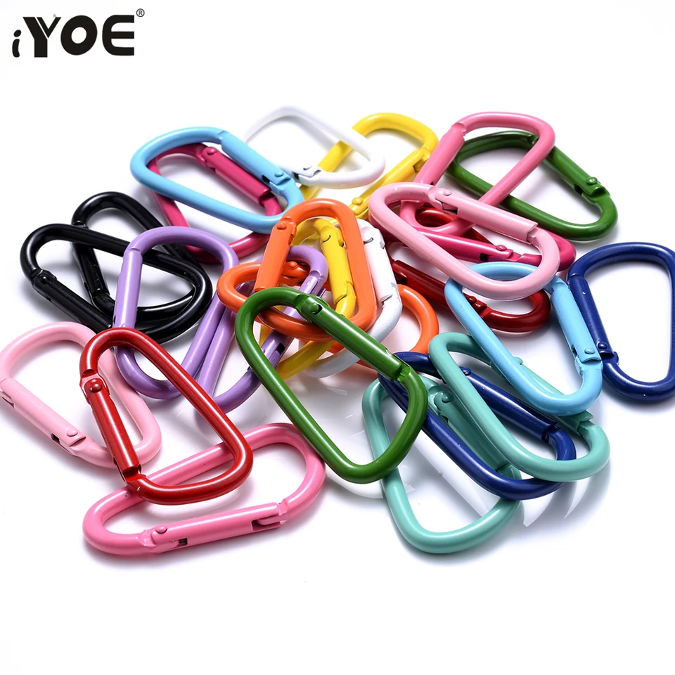 iyoe 5ks/šarža 45x24mm mix d karabiner hák farebný zliatinový kľúče klipové hák