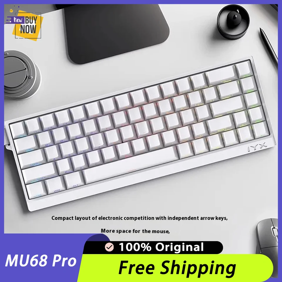 IYX MU68 Gamer Mechanická klávesnica káblová Klávesnica Magnetic Switch RGB podsvietená horúca swap e-Sports Klávesnica RT Gaming Keyboard GIF