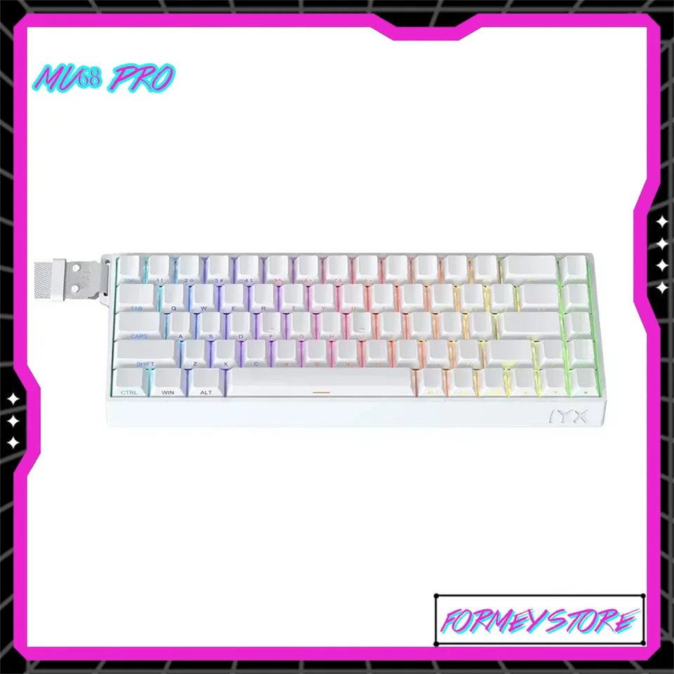 IYX MU68 PRO Ultra RGB podsvietená horúca swap mechanická klávesnica Magnetický spínač káblová hliníková zliatina E-Sport Gamer Vlastné klávesnice