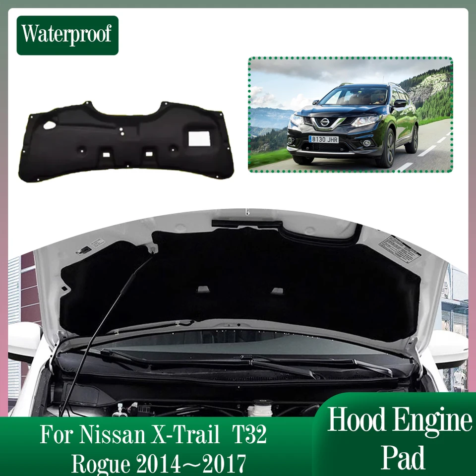 Izolačná podložka pre automobilové kapucňu pre podložku Nissan X-Trail T32 Rogue 2014 ~ 2017 2015 Zvuktesná tepelná bavlnená vložka Cover Mat Príslušenstvo
