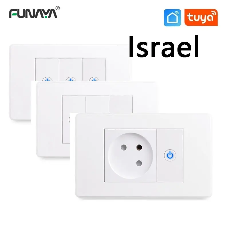 Izrael wifi tuya sokety prepínač s inteligentným životom USB zapnuté/vypnuté 16a 110V 220V Biela potrebná prírodná drôt aplikácia contorl stena napájací soket