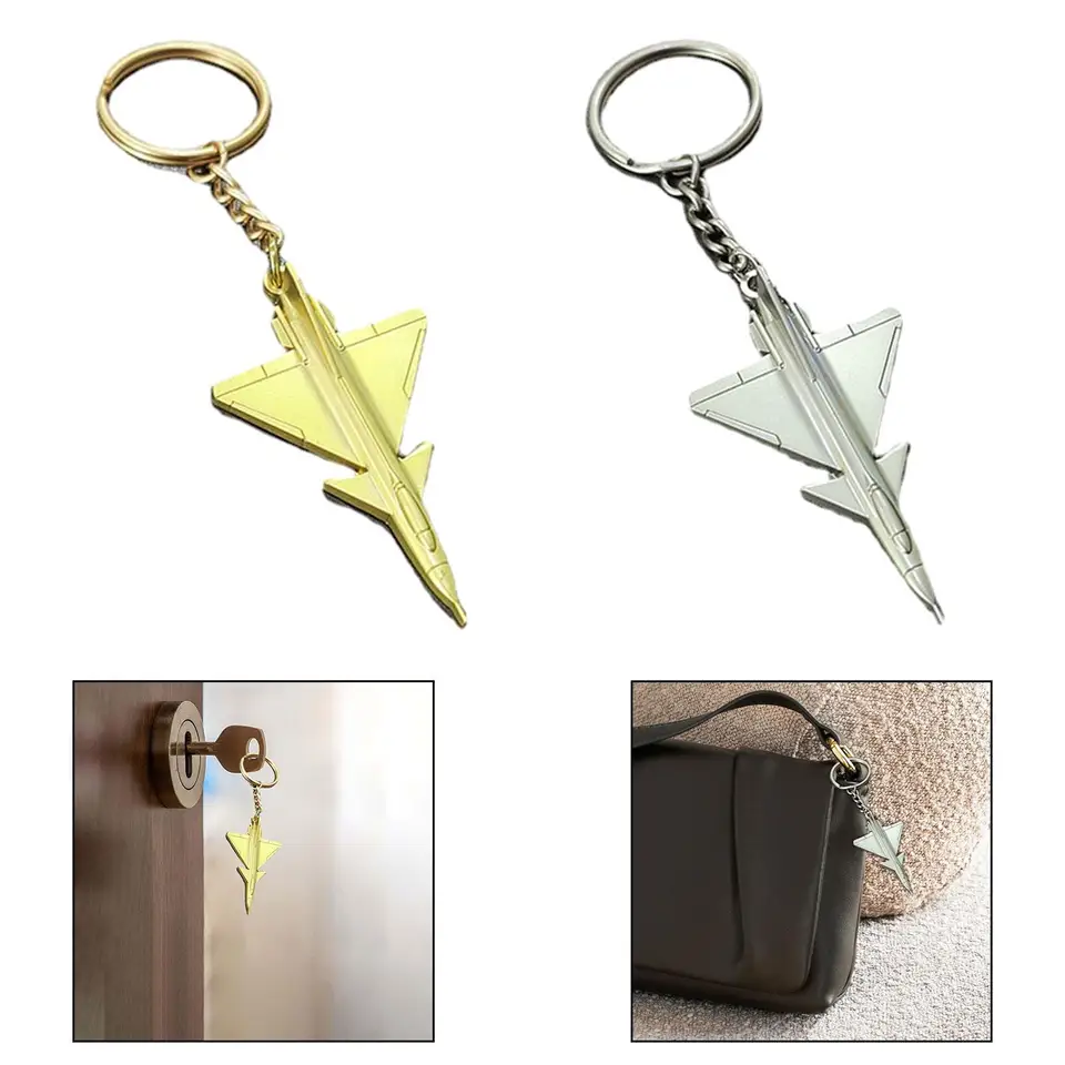 J-10 Fighter Jet Keyring Ornament 3D Dizajn ručne vyrábané kovové lietadlá Klávesnica pre chlapcov letectvo nadšencov