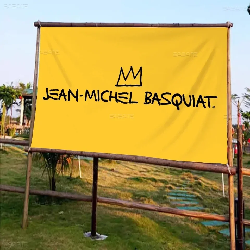 J-Jean M-Michel B-Basquiat Art Graffiti Vlajky veľké veľkosti Tlačové vzory zaujímavé narodeninové oslavy dekorácie banner