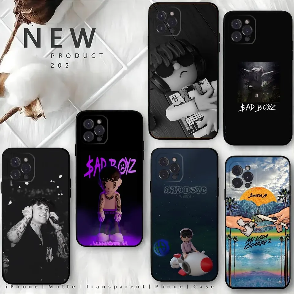 J-Junior H SAD Boyz Pase Pase pre iPhone15,14,13,12 Mini 11 Pro XR, X, XS, max 6s, 7,8 plus silikónový kryt mäkký čierny čierny