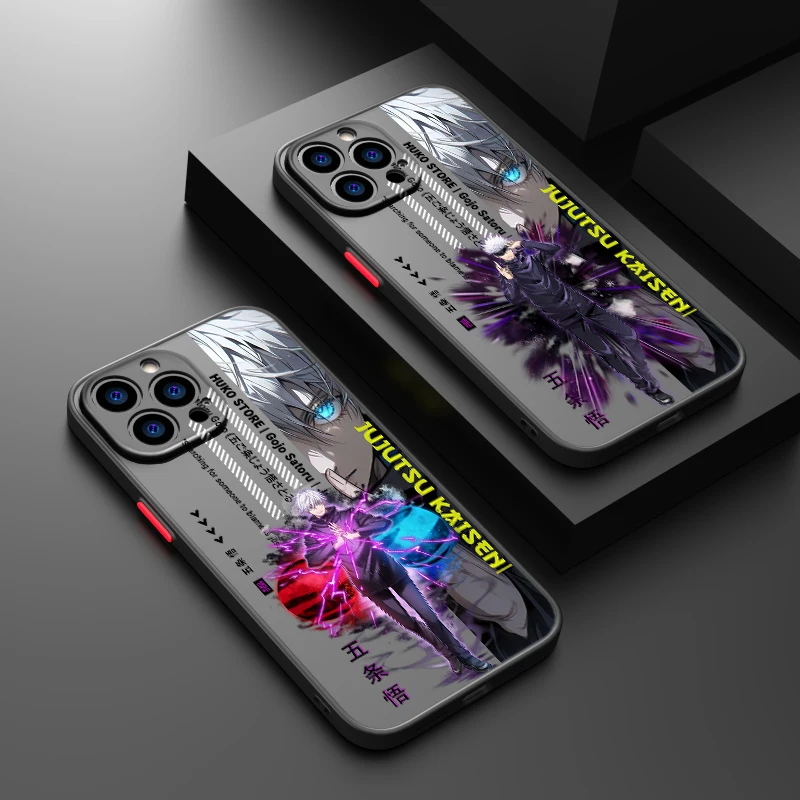 J-uJutsu K-Aisen Cartoon pre Apple iPhone 15 14 13 12 Mini 11 XS XR x 8 7 Pro Max Plus TPU Frosted Lasy Pase Puzdro