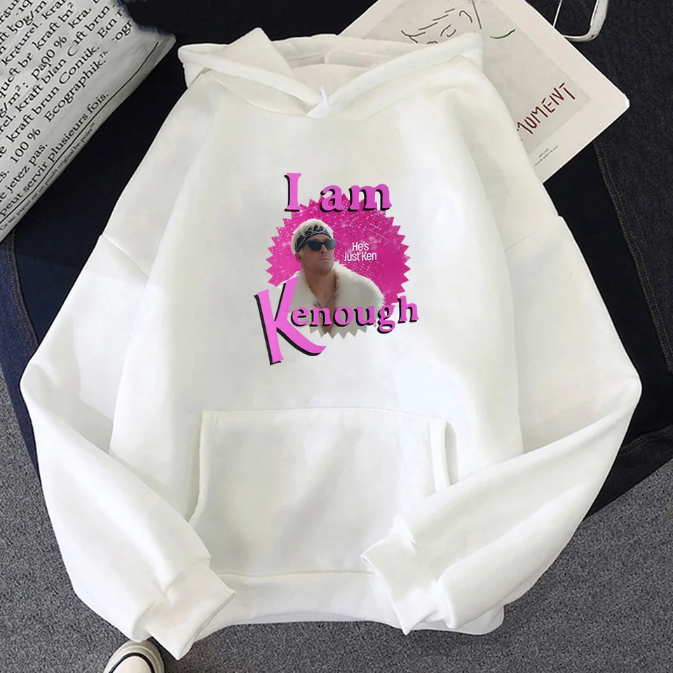 Ja som Kenough Kenergy Hot Pink Barbenheimer Nadmerná mikiny muži Hip Hop Hop Streetwear Tops Tops Unisex Fashion Crewneck Tees