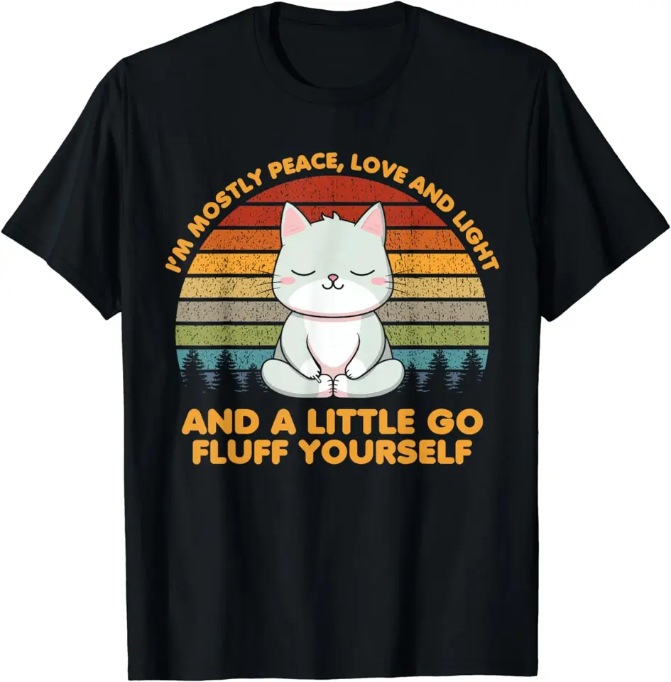 Ja som väčšinou pokoj láska a svetlo a trochu go mačka jogy tričko Men Dámske oblečenie vrcholy grafické tričká Camisas Streetwear