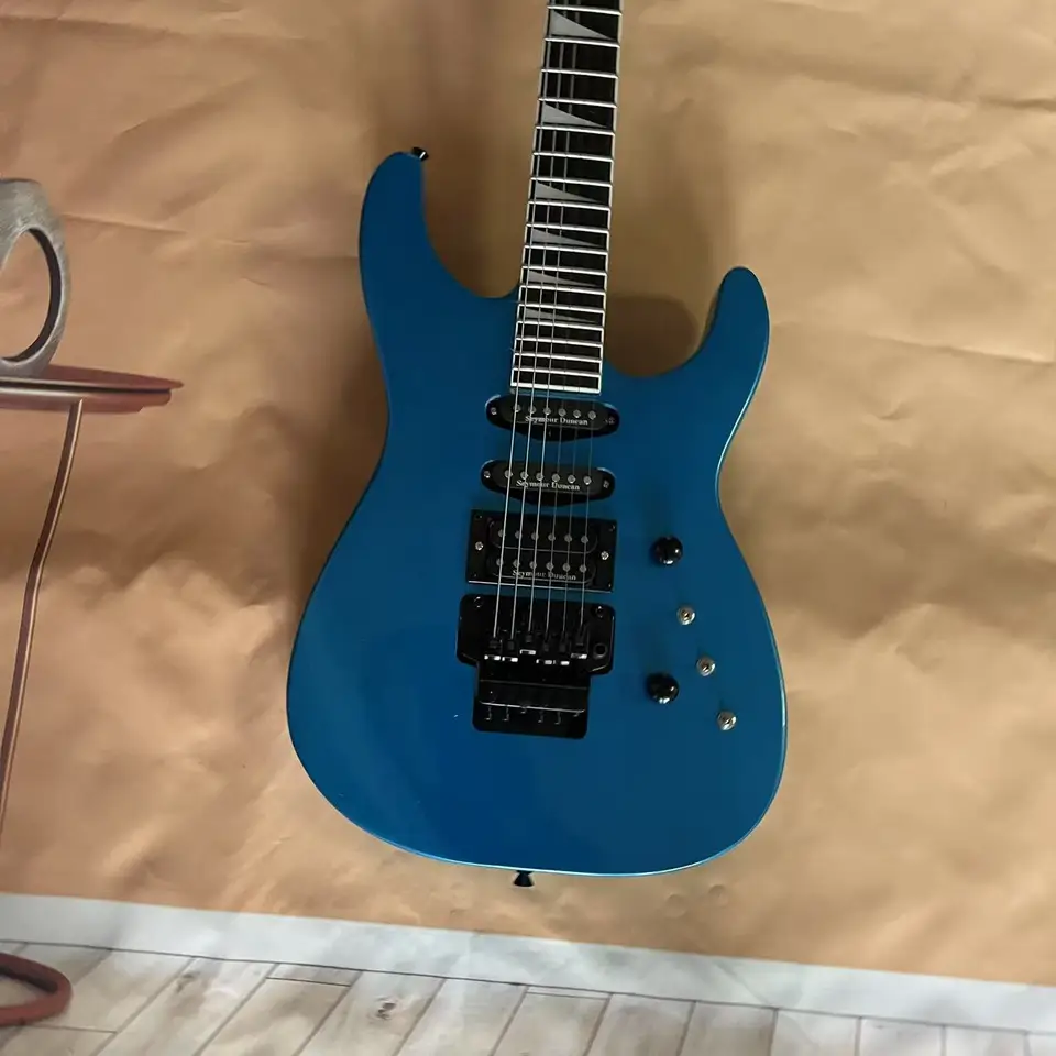 Jackson Style 6-Chord Metal Blue Electric Guitar, Factory Real Picture, na sklade