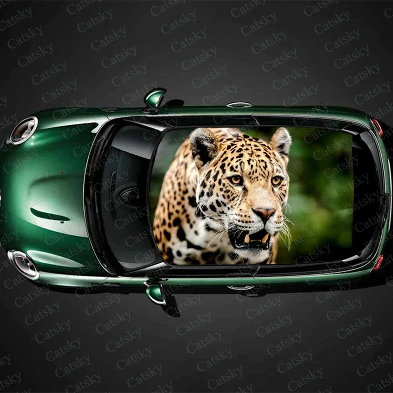 Jaguar Animal Stumpers Strecha strešné okuliare dekoratívne nálepky Vinyl self-spadheve upravené nálepky na nálepky na autá