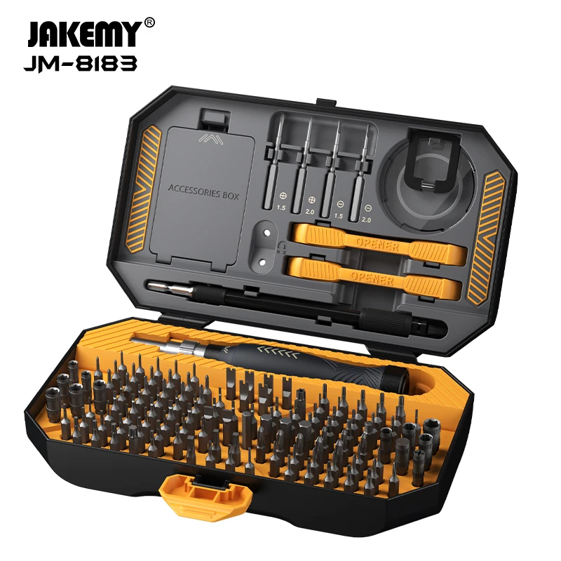 JAKEMY JM-8183 145IN1 Preconcing Screwdriver Set s príslušenstvom počítačový počítač Tablet Oprava ručných náradia súprava