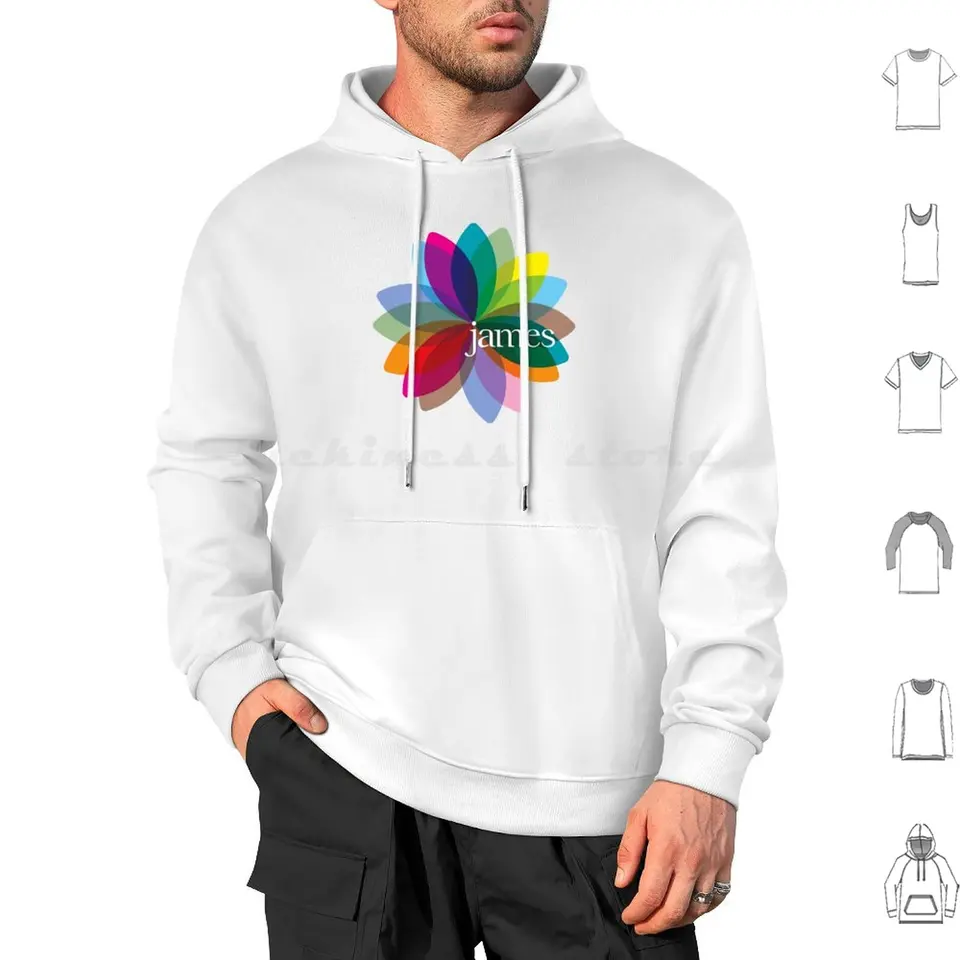 James Band Hoodies s dlhým rukávom Anglická skupina z Whalley Range Polytechnic Jim Glennie Tim Booth Mark Hunter UK