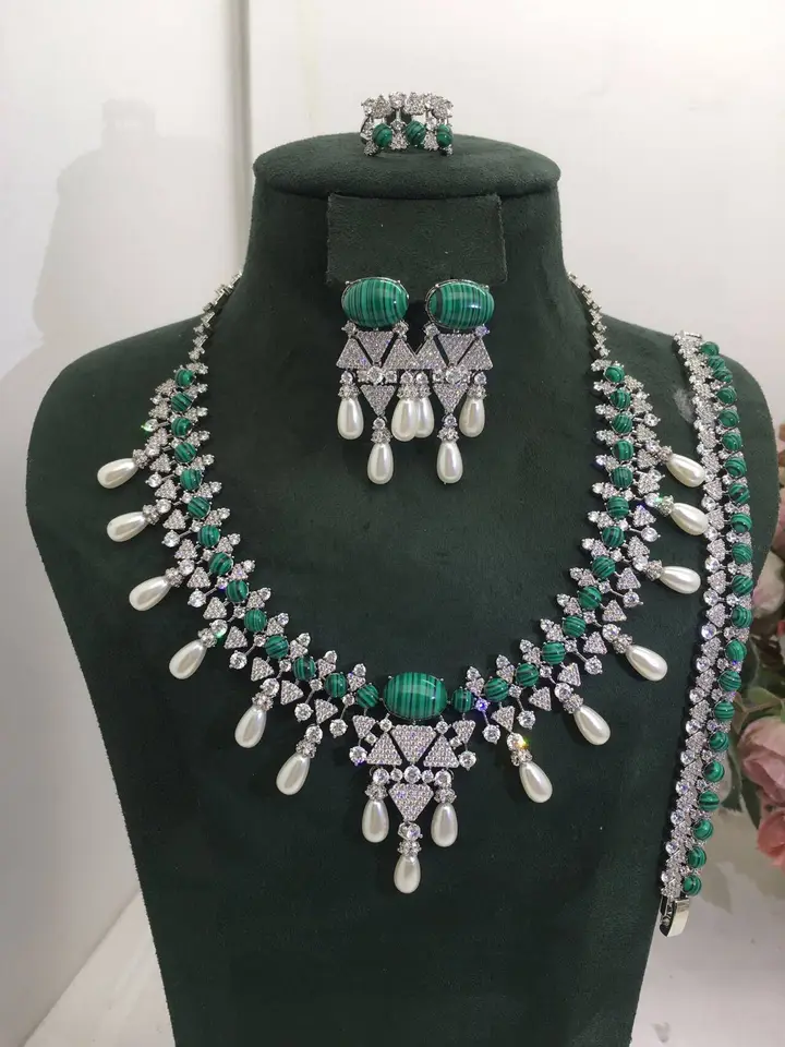 Janekelly Luxury Big4 PCS Šperky s kubickými zirkóniami pre ženy svadobné doplnky Svadobné príslušenstvo Indina Saudský arabský dubaj