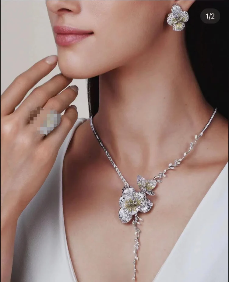 Jankelly Trendy Fashion 2 PCS Luxusné vodné súpravy Indické šperky pre ženy Svadobná strana Indian Dubaj Svadobné súpravy