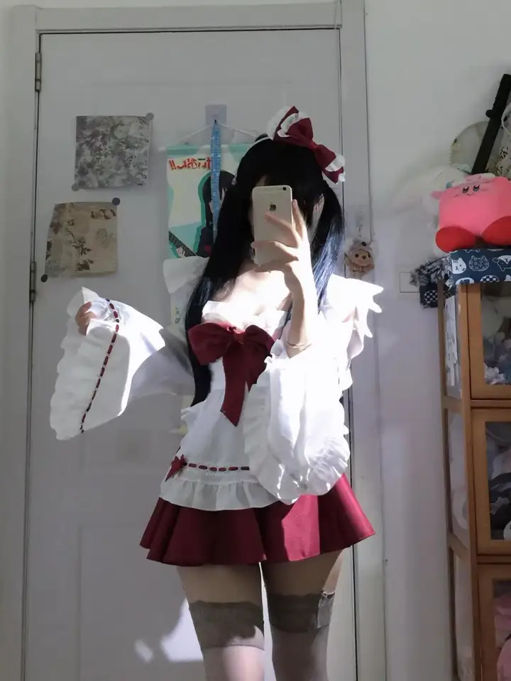 Japan Maid Suit Cute Red Witch Cosplay kostým dámsky lolita šaty sladká slúžka oblek čarodejnica uniforma rola hrať nové