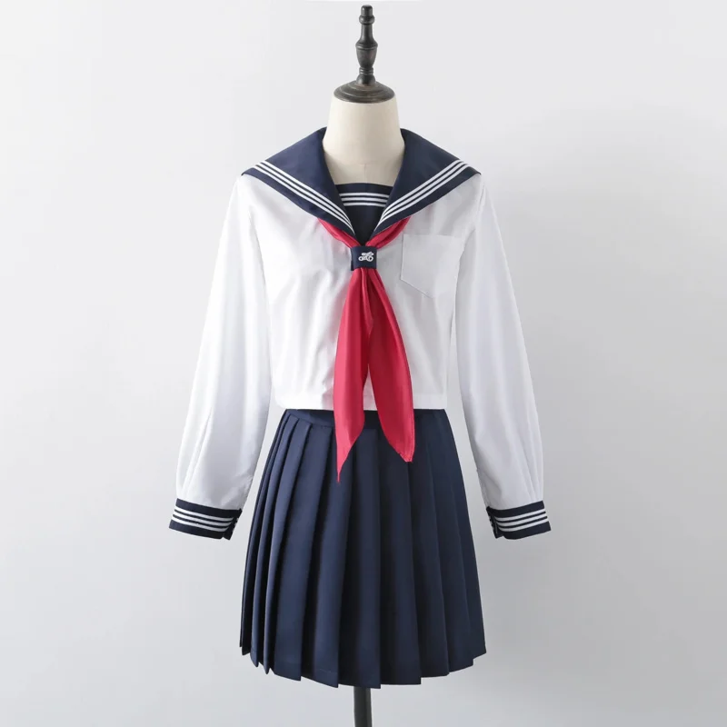 Japonec JK Suit Three Lines Woman School Uniforma High School Sailor Suck Navy Cosplay kostýmy Študentské dievčatá skladané sukne