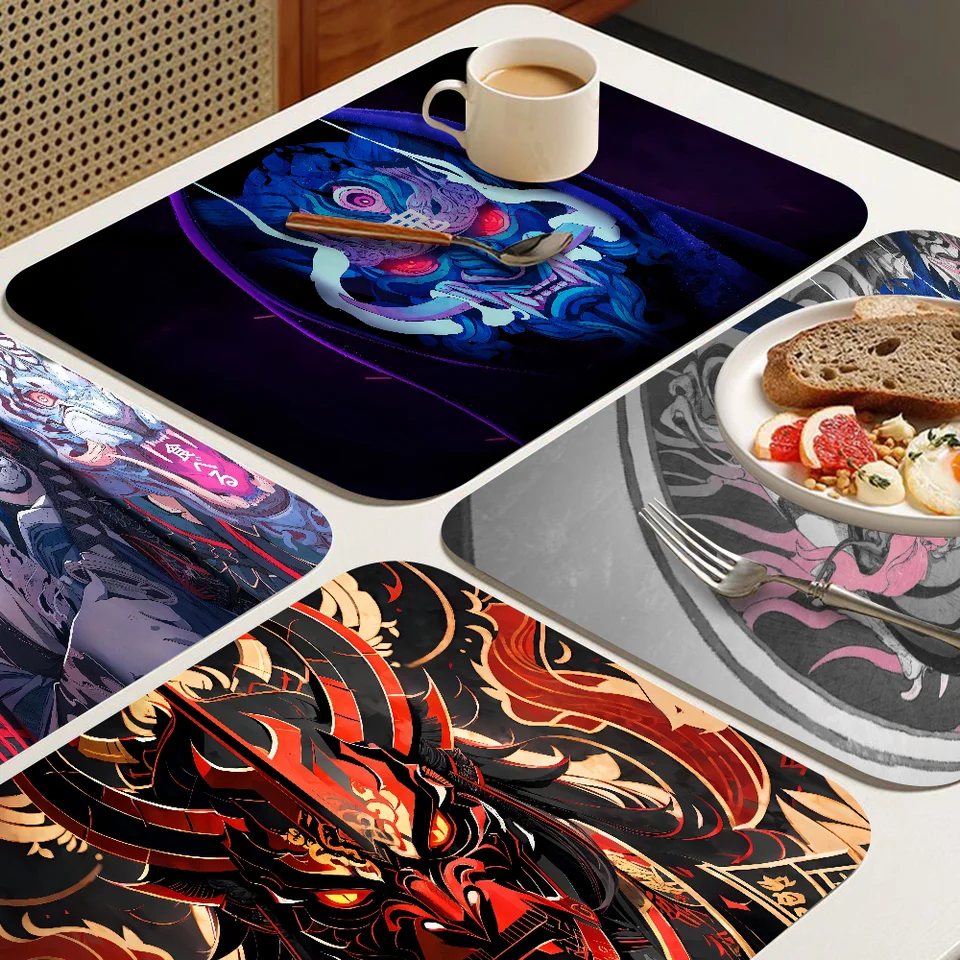 Japonec Oni Hannya Samurai Demon Mask kuchynský riad