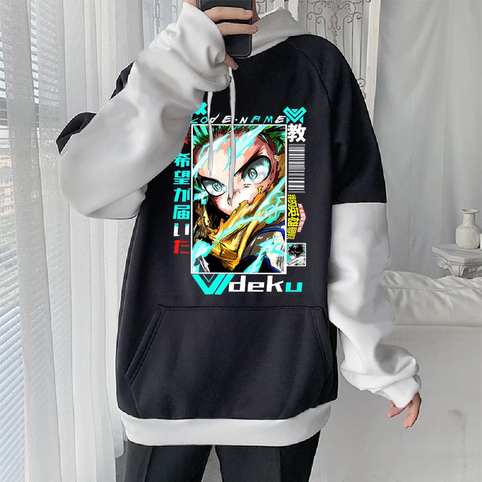 Japonsko Anime My Hero Academia Midoriya Izuku DeKu Vytlačená kapucňa Men Ženy kapucňa plus veľkosť mikiny harajuku mužské streetwear