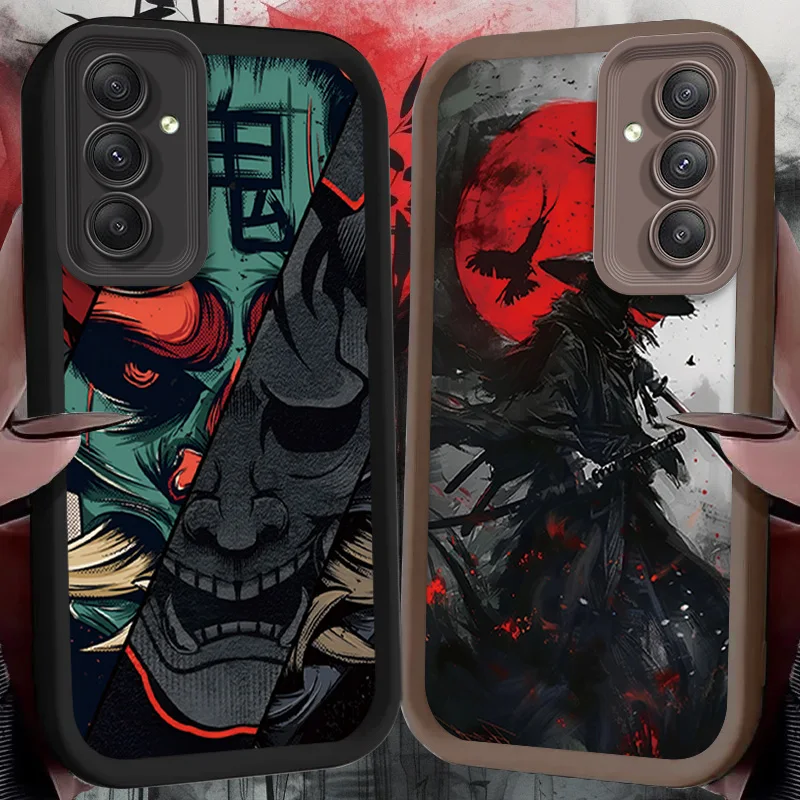 Japonsko Ghost Face Samurai Soft Case pre Samsung Galaxy S24 S23 S22 S21 Ultra Plus Fe A54 A34 A14 A73 A53 A33 5G Silikónový kryt