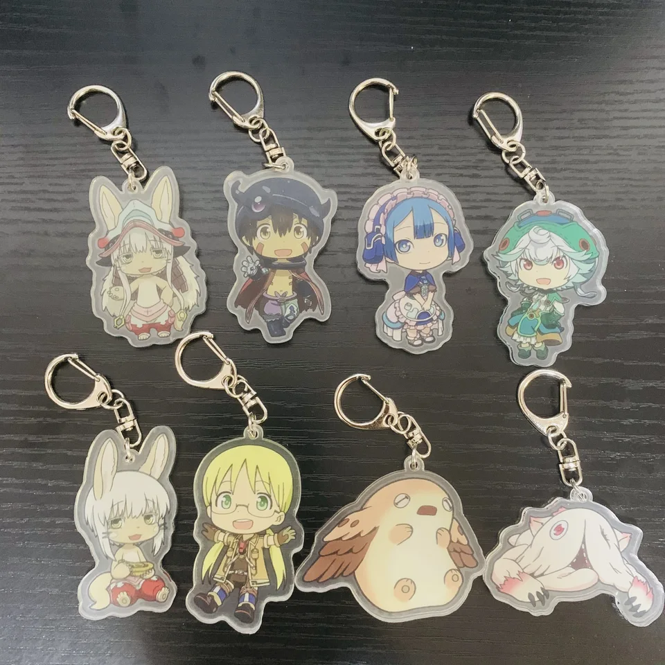 Japonsko horúce anime vyrobené v priepasti postava Model cosplay akrylové kľúče reťaze taška prívesok dekoratívne doplnky Key Ring Fanúšikovia darčeky