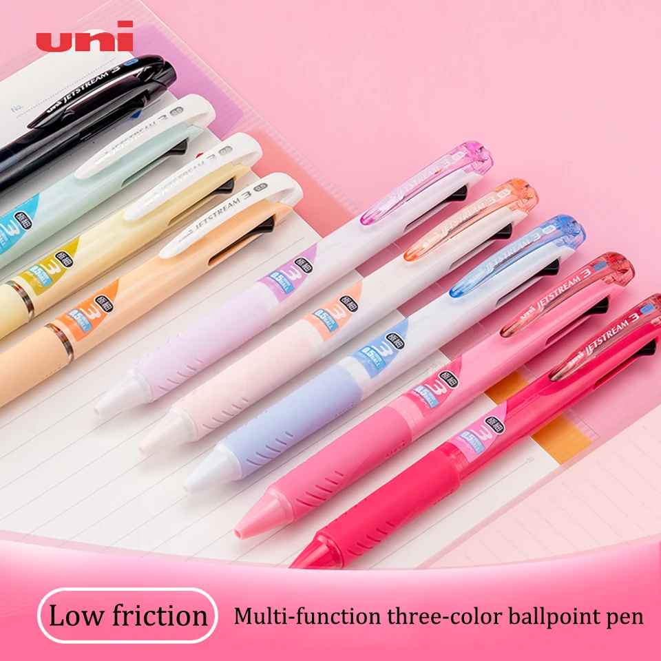 Japonsko Uni Ballpoint Pen SXE3-400 Multifunkčné gélové pero 3 v 1 Čierna technológia Rýchlo sušenie atramentu Rot -nd Out Out Out Out 0,5/0,7 mm