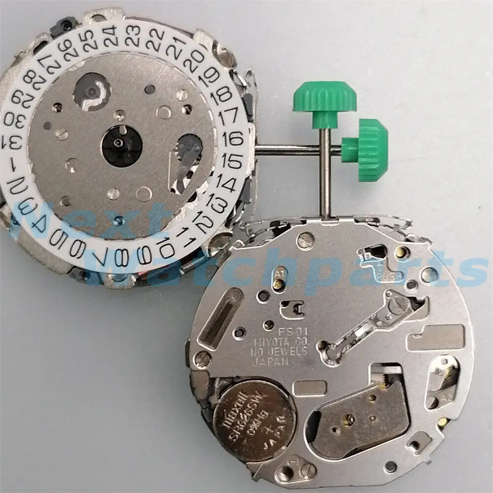 Japonsko urobilo Miyota FS01 3 Eyes Chronograph Quartz Watch Dátum o 4
