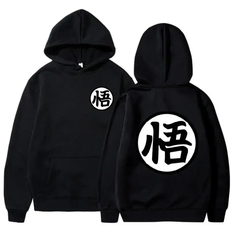 Japonská anime karikatúra goku vinobranie tlačená módna kapucňa plus fleece pullover Príležitostné muži mikiny mikiny hip hopewear