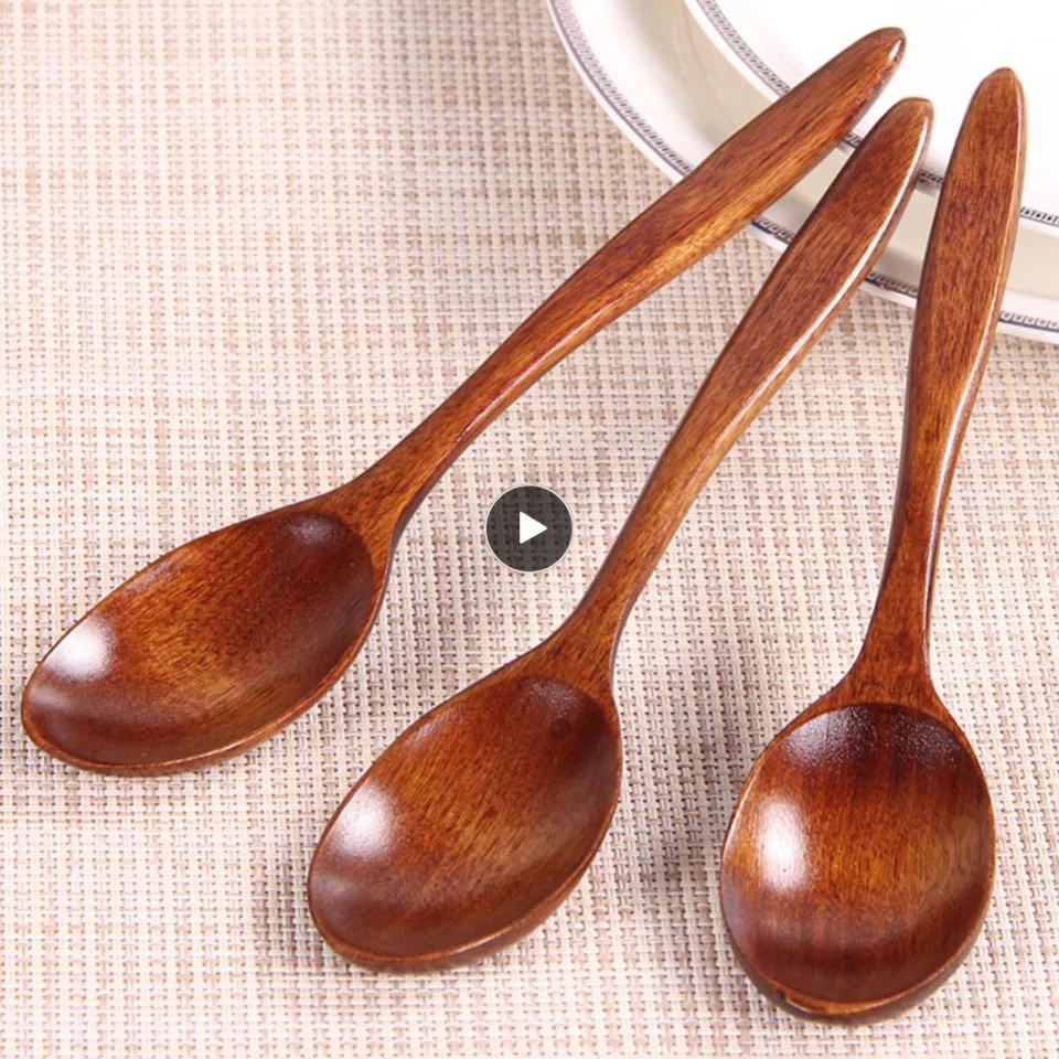 Japonská drevená lyžica 18 cm polievka čajová lyžička Catering Caterware Ramen Spoon Kitchen kuchyňa Cooking náradie Nástroj na lyžičku lyžičku