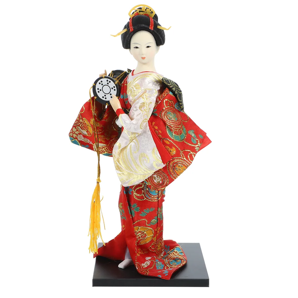 Japonská hodvábna figúrka Dekorácia japonský stôl pre večierky Maiko Kimonos Dolls Detské doplnky