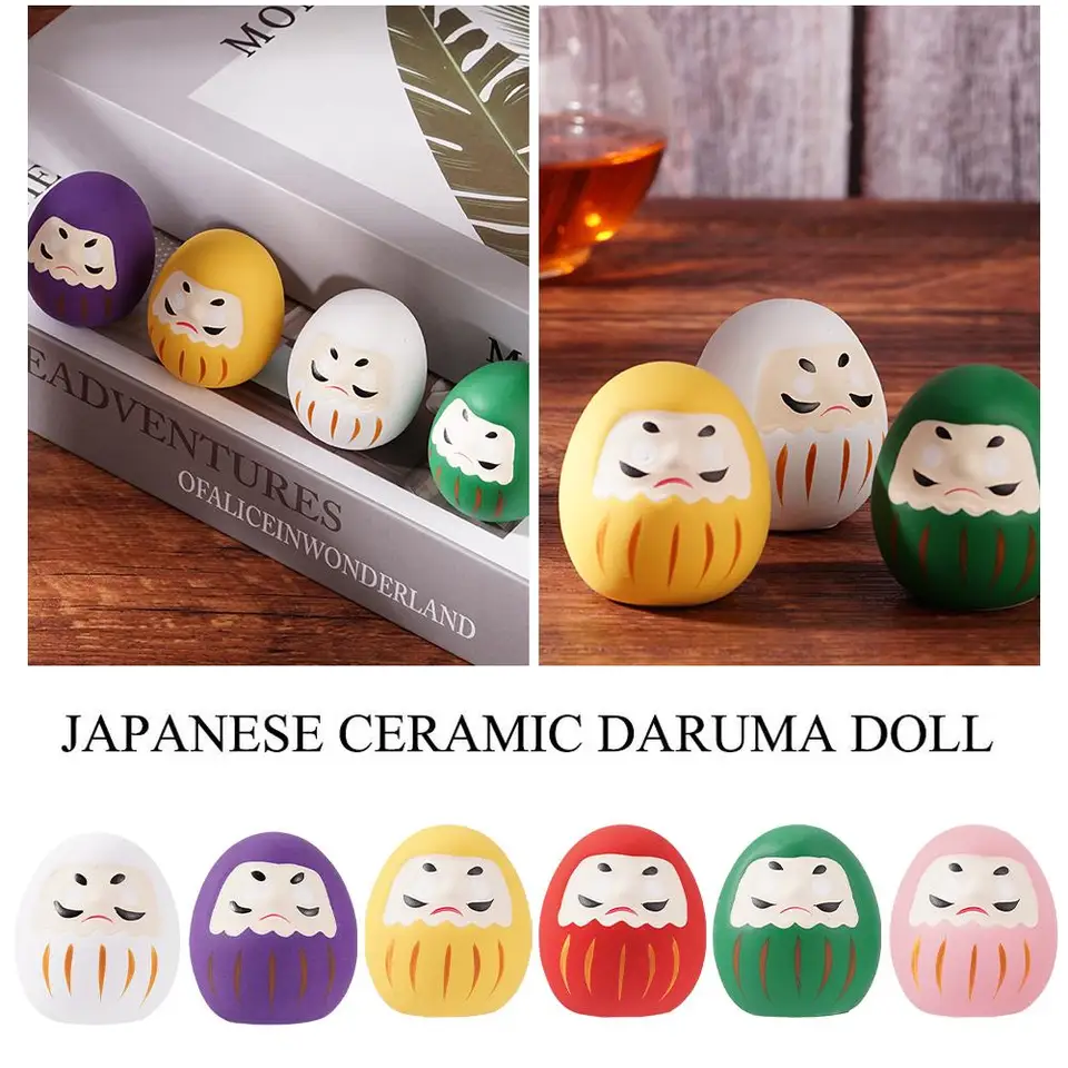 Japonská keramická daruma Doll Crafts Lucky roztomilá socha stolné ozdoby japonské dekorácie domácej plochy miniatúrne doplnky
