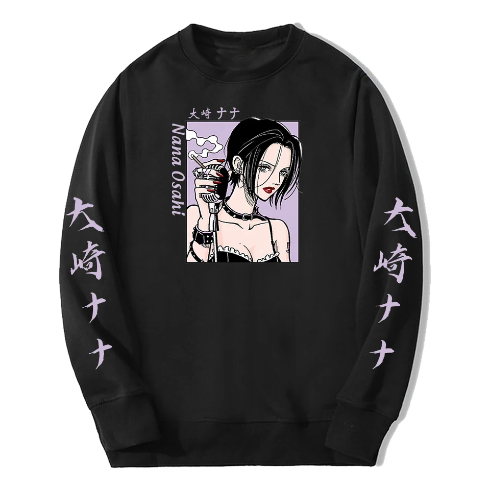 Japonská nana osaki anime manga posádka posádka s dlhým rukávom Streetwear Ženy Muckirshirt harajuku oblečenie