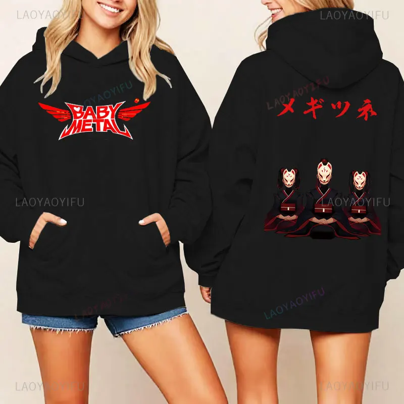 Japonská skupina babymetal tlačiareň Muži Muž Ženy hip-hop pulloves na jeseň zimné páry sestry študent ins cast mikiny