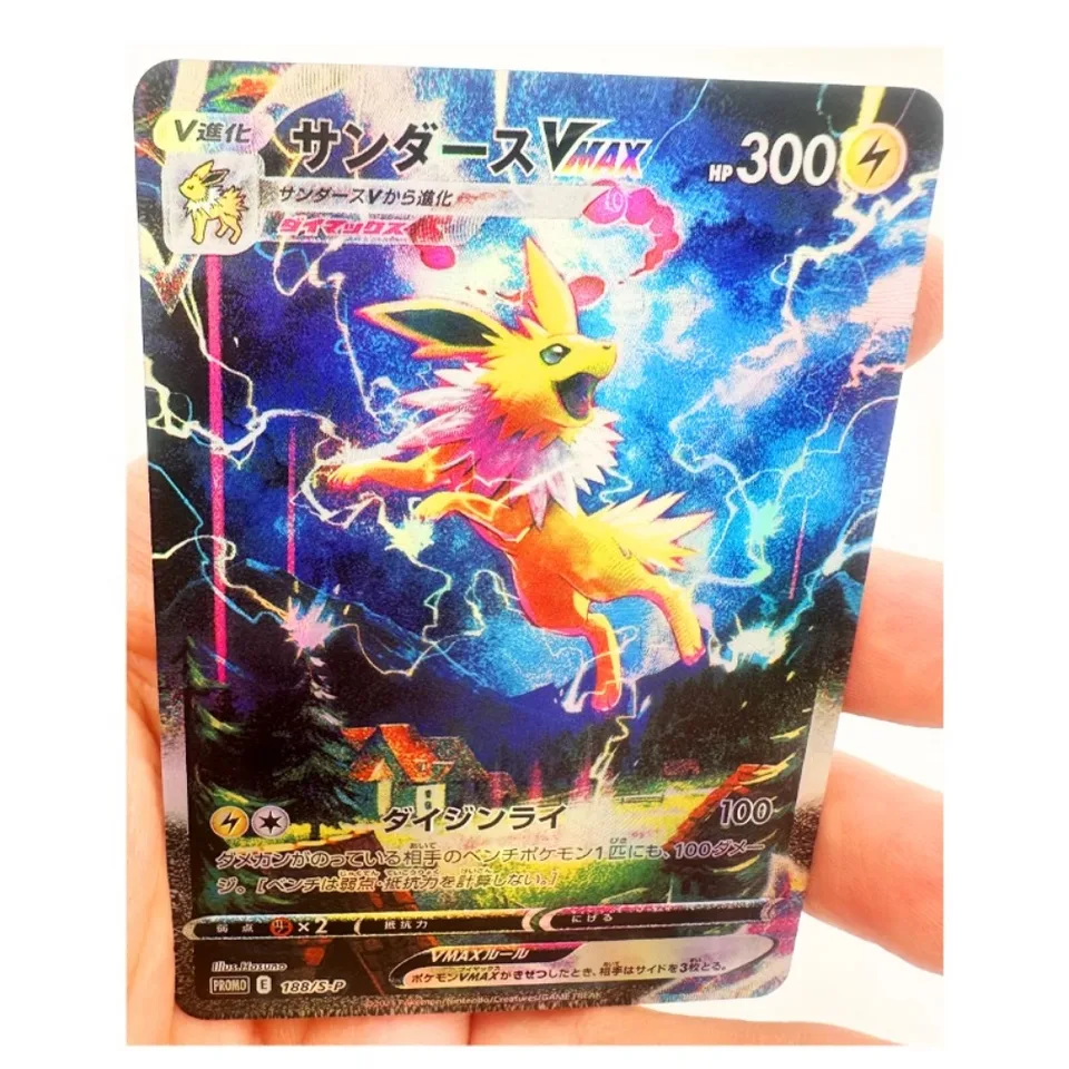 Japonská verzia DIY PTCG Pokemon EEVEE refrakčná blesková karta anime periférna zbierka hier Conter Card sviatok darček