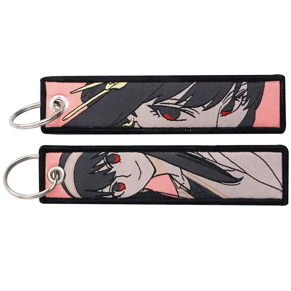 Japonská značka Anime Key Nový výšivok Key Fobs Motocykle Fashion Keychain Key Ring pre priateľov darčeky Y4-43