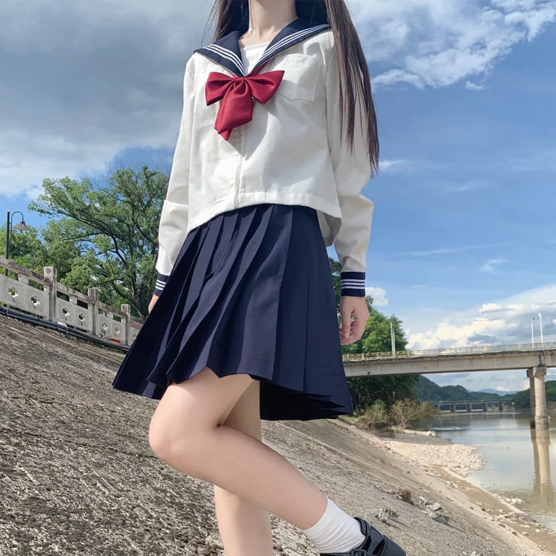 Japonská škola dievča JK Uniform Student Sailo Suit Seifuku College promócie uniformy cosplay kórejské sexy skladané sukne