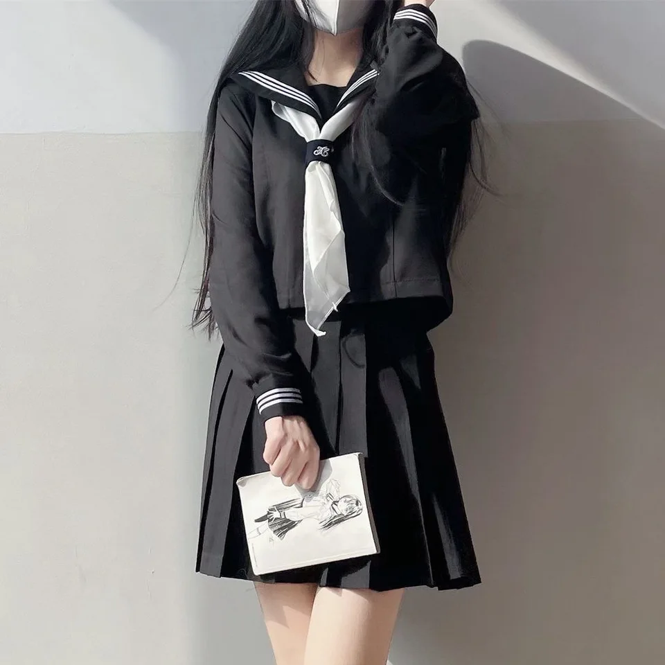 Japonská školská uniforma JK Uniforma Girl S-XXL JK Japanese College Sneys Sailor kostým Women Sexy košeľa skladaná sukňa